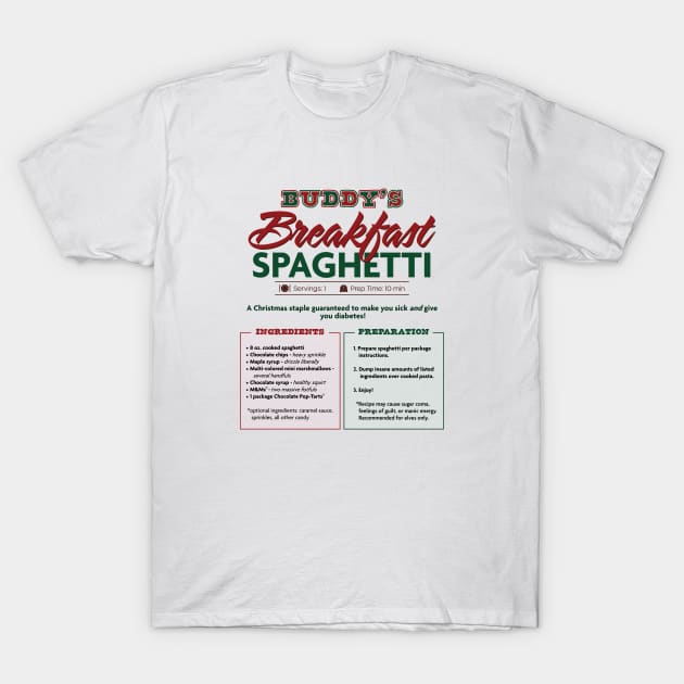 Buddy's Breakfast Spaghetti T-Shirt by CuriousCurios